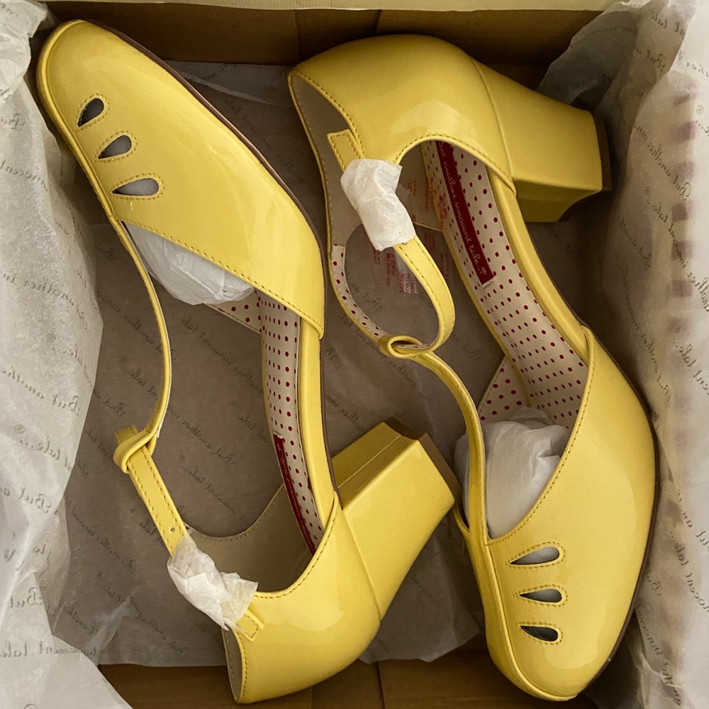 BAIT Footwear Robbie Pastel Yellow Pinup Heels